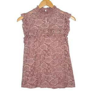 Cable & Gauge Lace Top Sz S Sleeveless Fairy Ballet Core Feminine Y2K Coquette